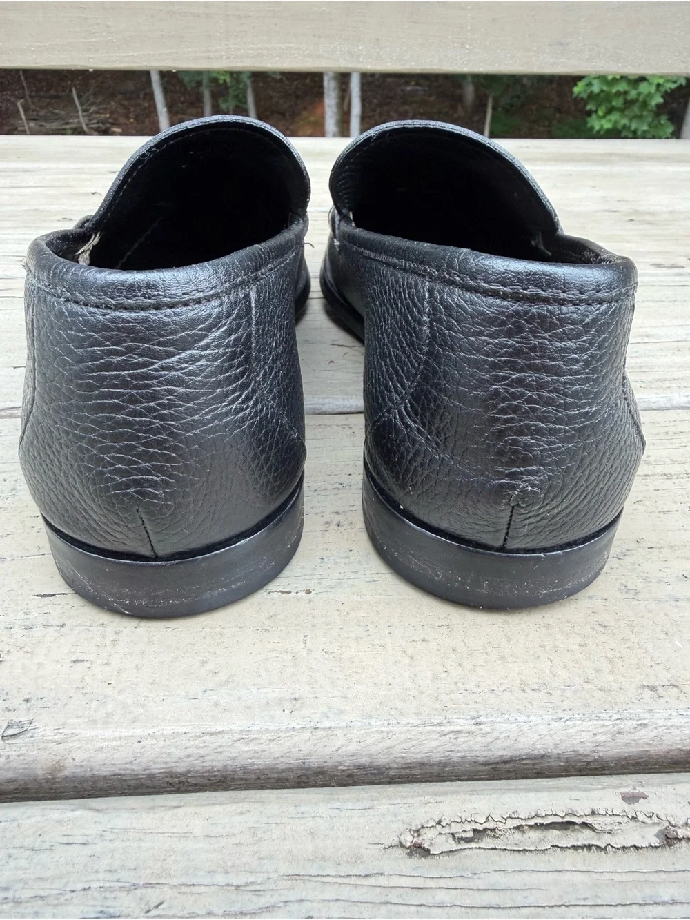 Allen Edmonds Firenze Black Pebbled Leather Bit Loafers